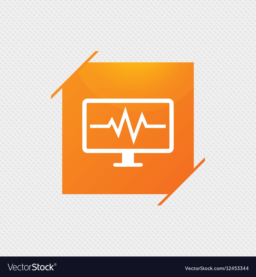 Cardiogram monitoring sign icon heart beats