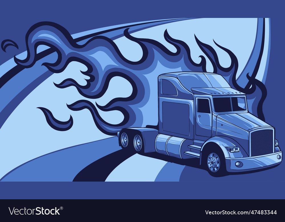 Classic american semi truck Royalty Free Vector Image