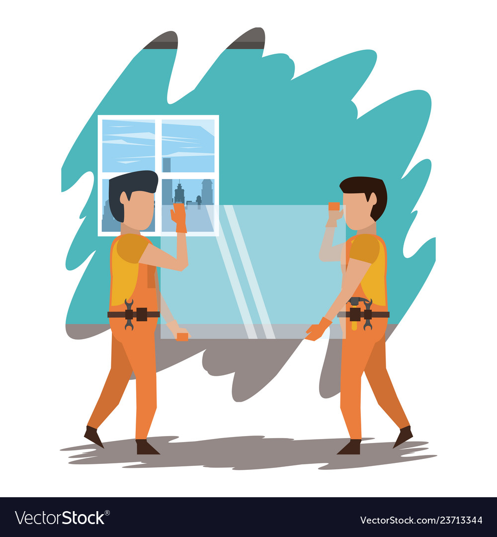 Construction workers concept Royalty Free Vector Image