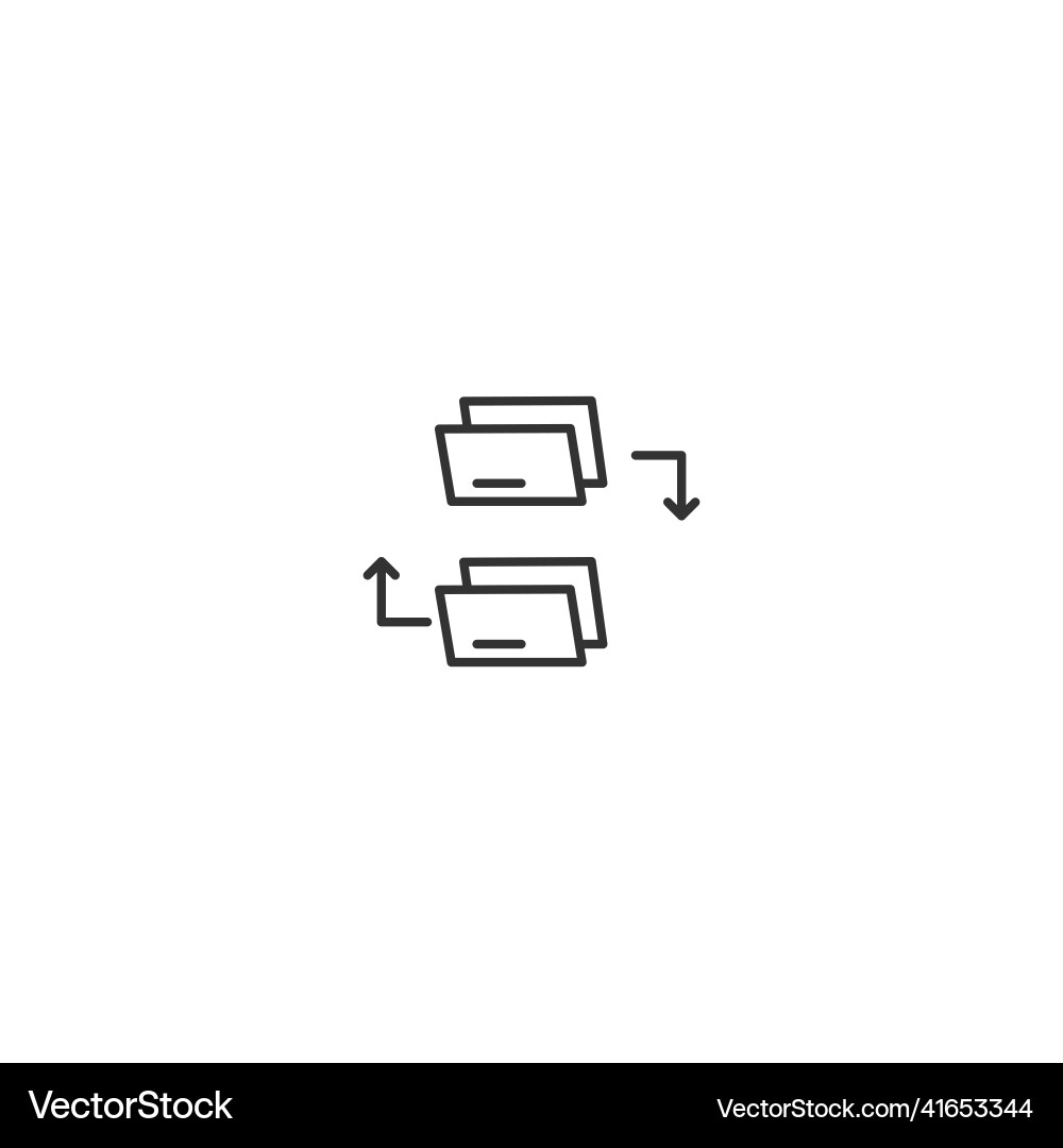 Exchange data transfer file line icon system copy Vector Image