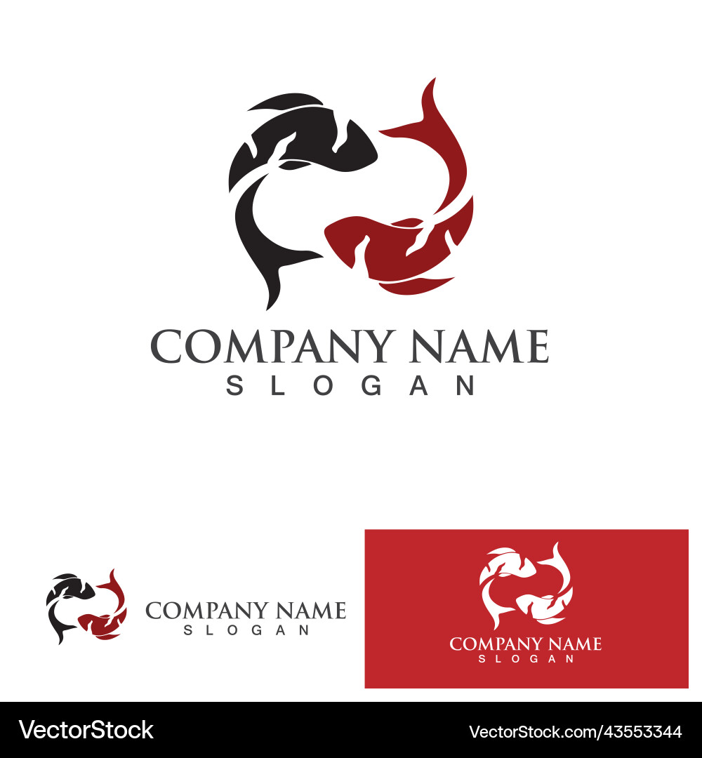 Fish abstract icon design logo templatecreative Vector Image