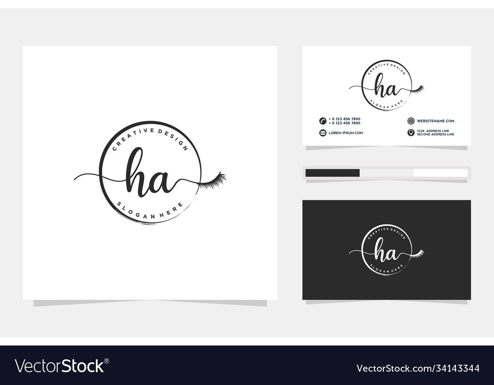 Initial ha feminine logo collections and business