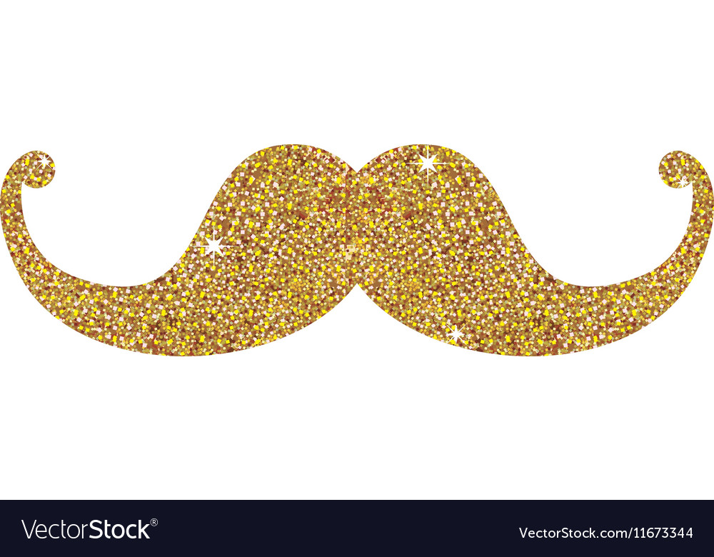 isolated gold mustache design royalty free vector image