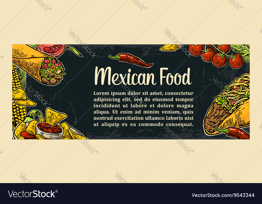 Mexican traditional food restaurant menu template Vector Image