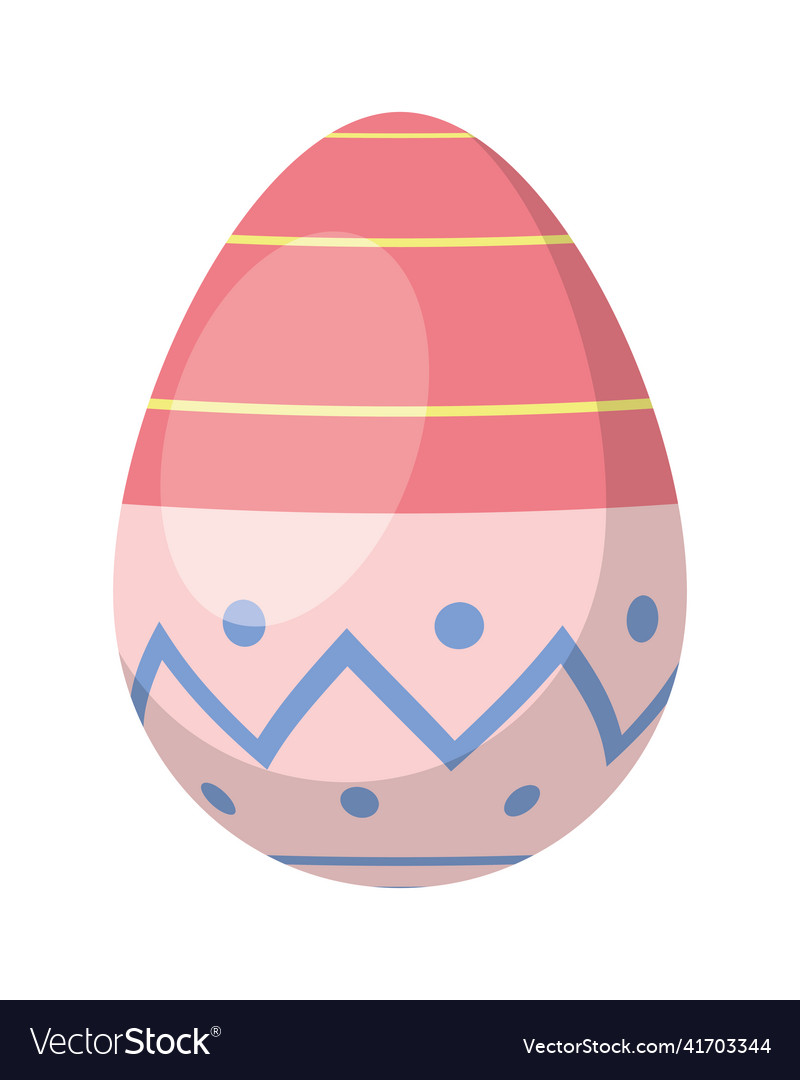 Pink easter egg painted Royalty Free Vector Image