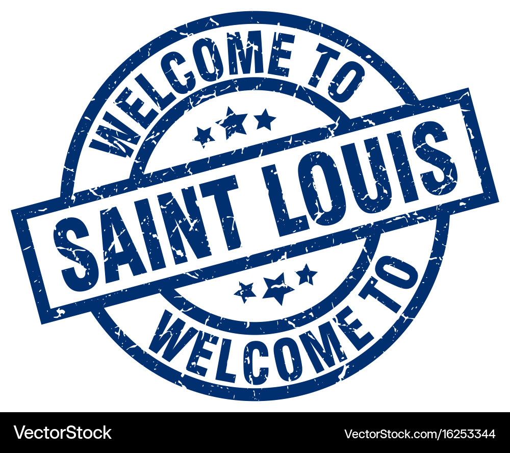 Welcome to saint louis blue stamp Royalty Free Vector Image