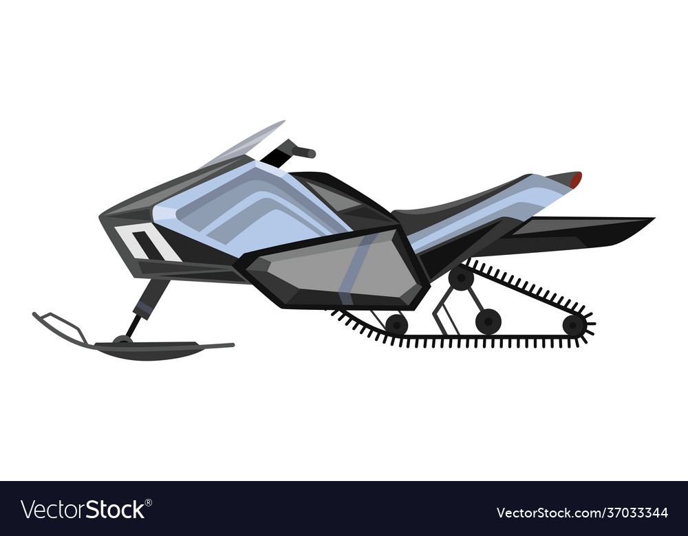 Winter ride on snowmobile motor sled vehicle Vector Image