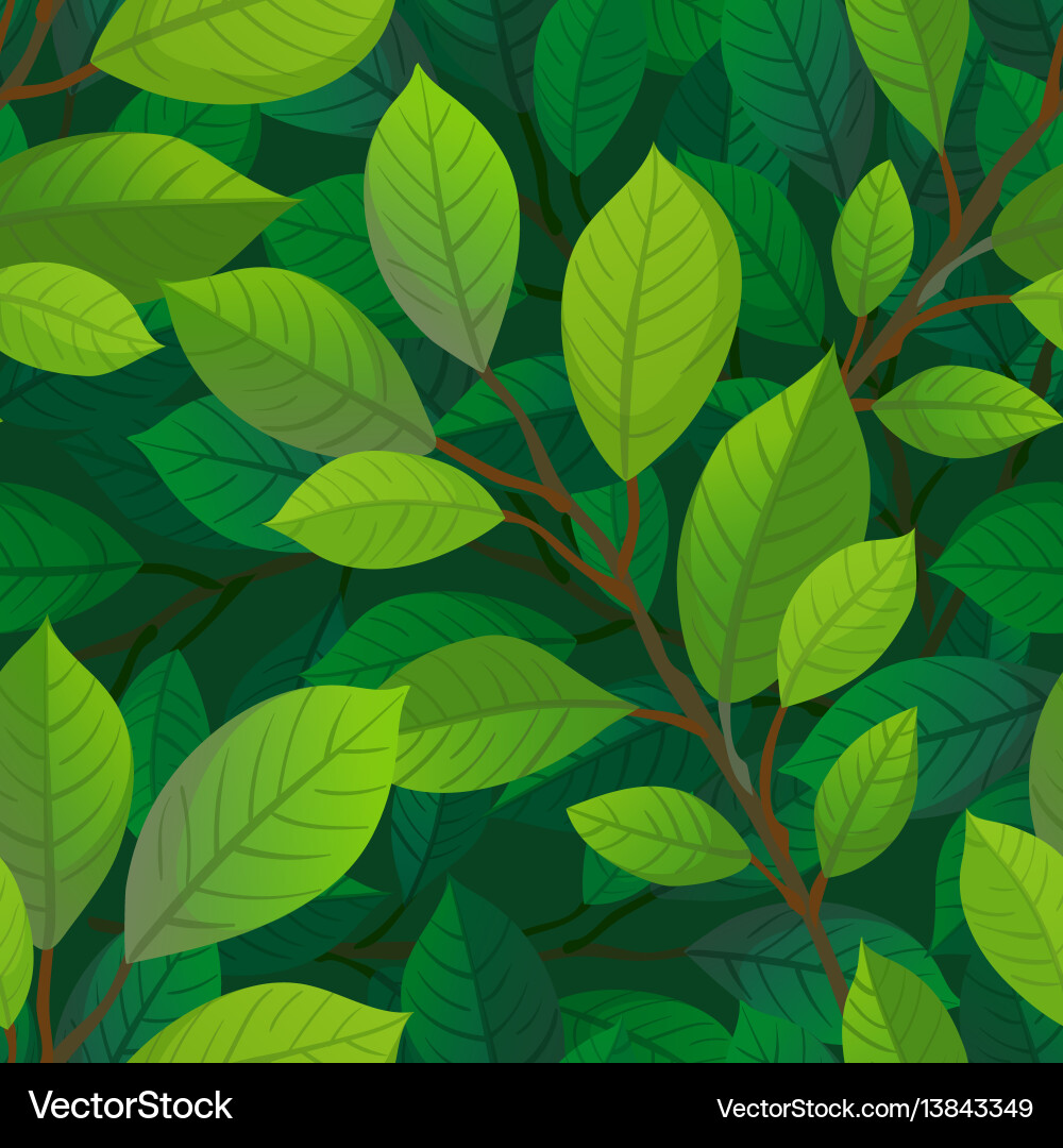 Branches and leaves seamless pattern Royalty Free Vector