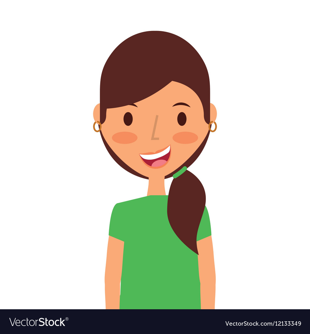 Cartoon young girl icon