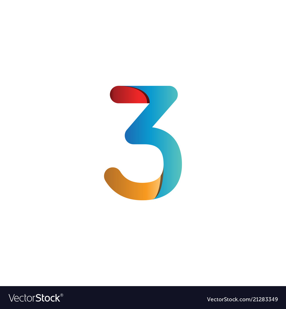 Colorful number logo icon template Royalty Free Vector Image