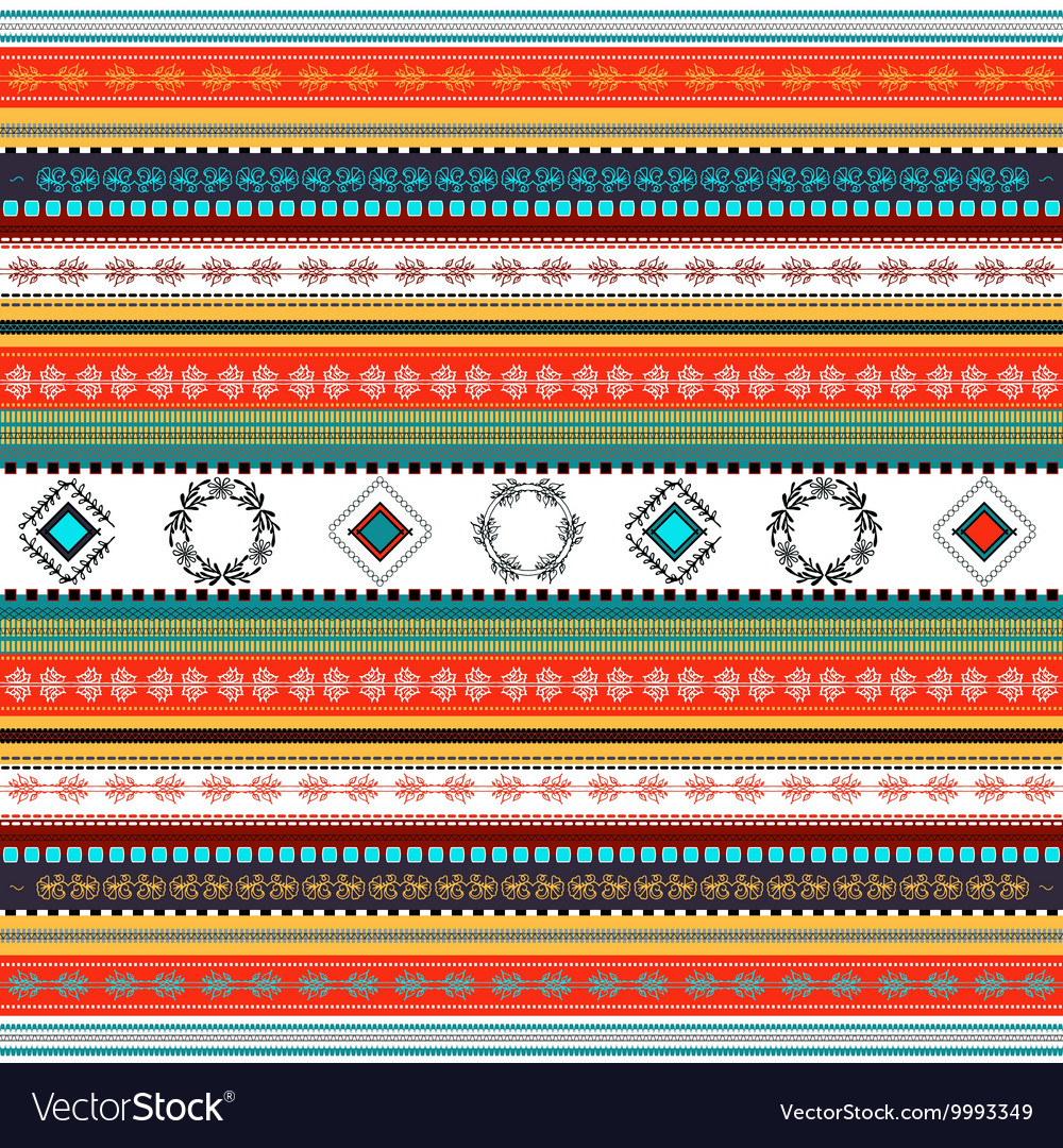 Ethnic boho seamless pattern colorful border Vector Image