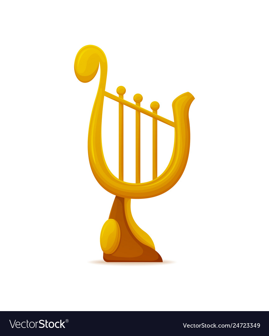 Golden lira award trophy with strings