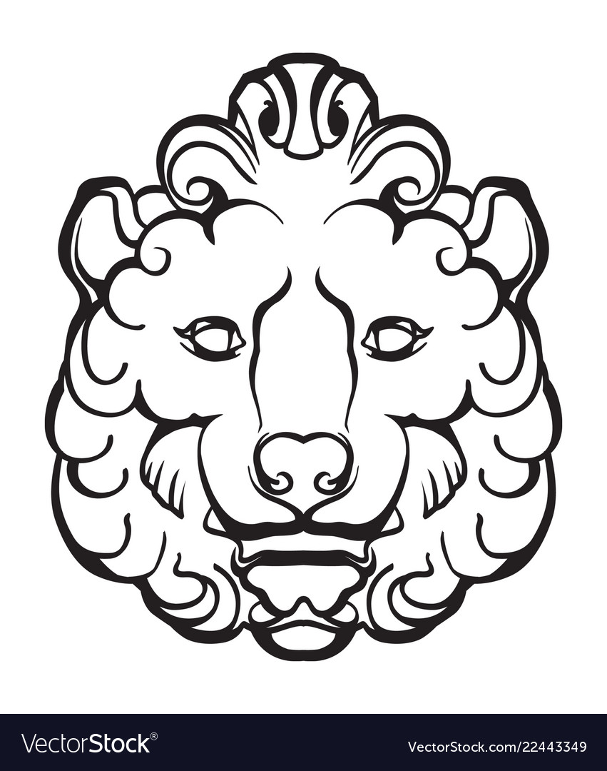 Gothic lion head Royalty Free Vector Image - VectorStock