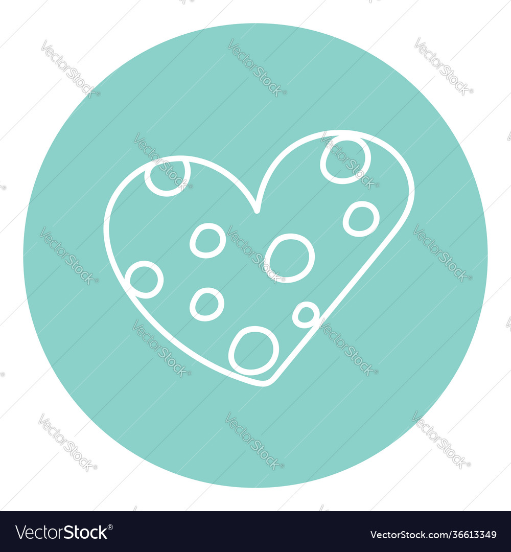 Heart with circles on white background