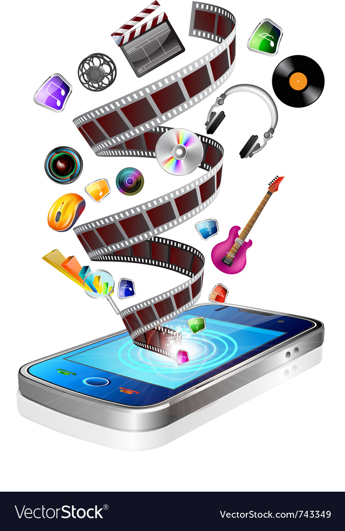 Mobile multimedia Royalty Free Vector Image VectorStock