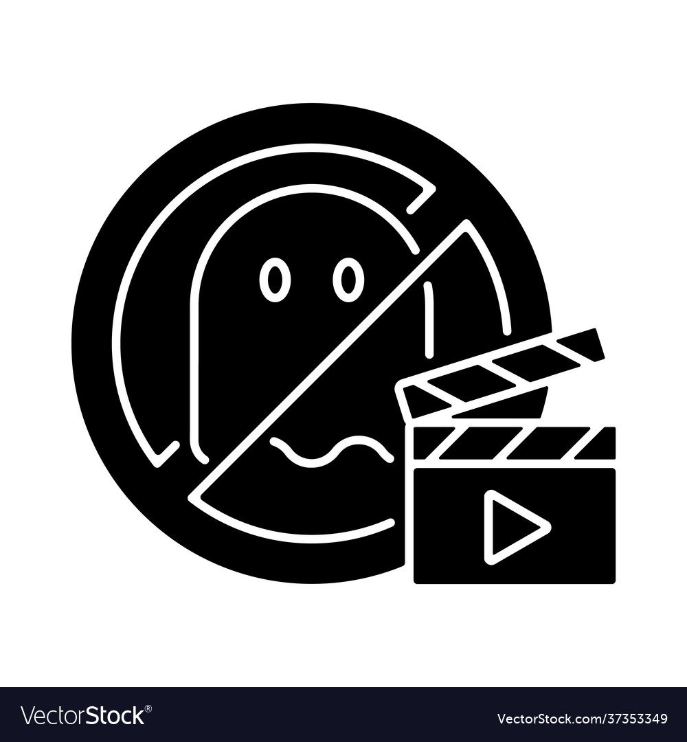 No horror movies black glyph icon Royalty Free Vector Image