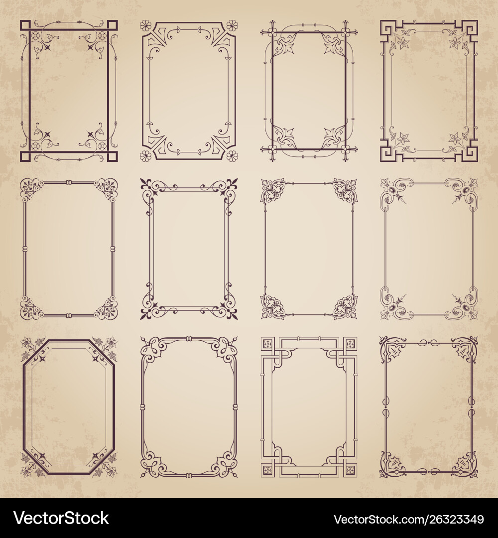 Vintage decorative calligraphic frames Royalty Free Vector