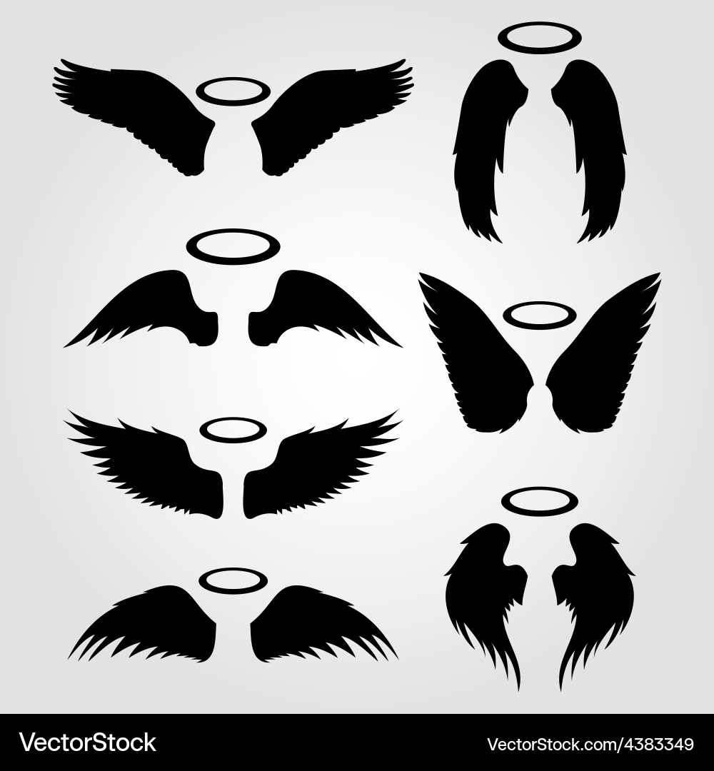 Wings icon set Royalty Free Vector Image - VectorStock