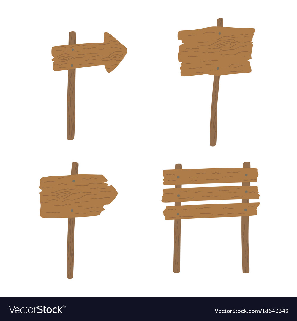 Wooden signs set Royalty Free Vector Image - VectorStock