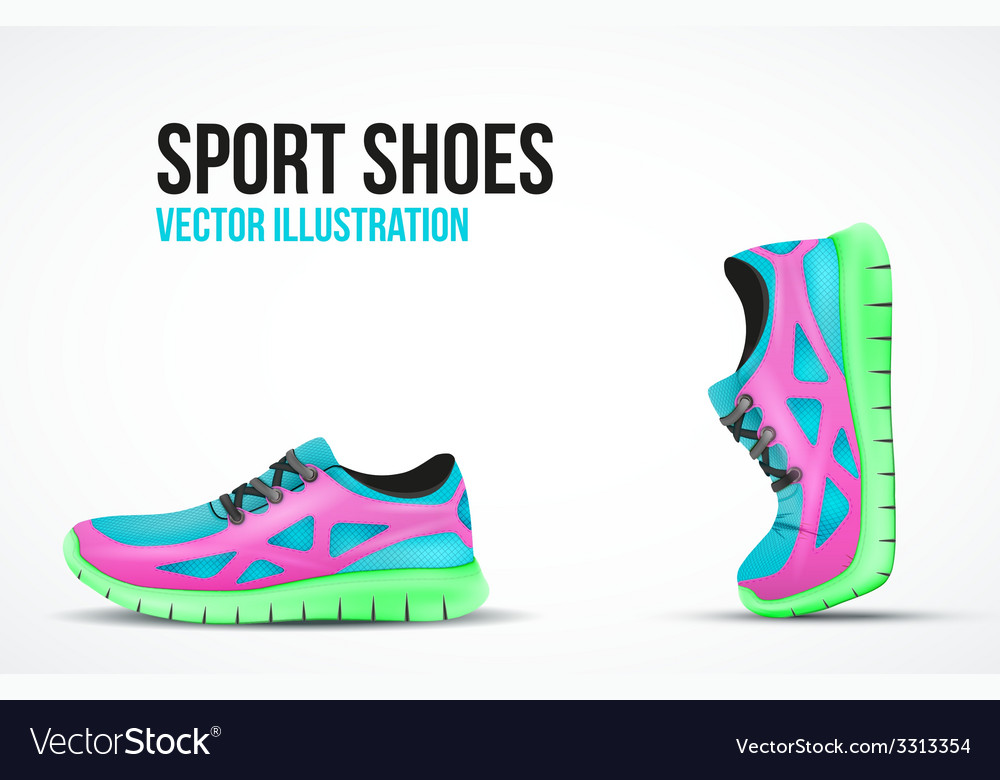 bright running shoes
