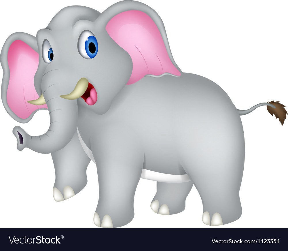 Cute elephant cartoon Royalty Free Vector Image