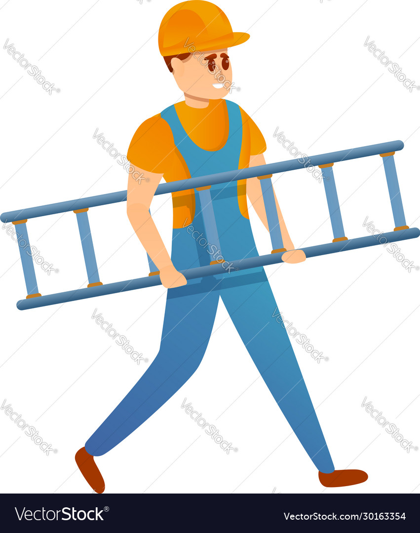 Engineer and working stair icon cartoon style Vector Image