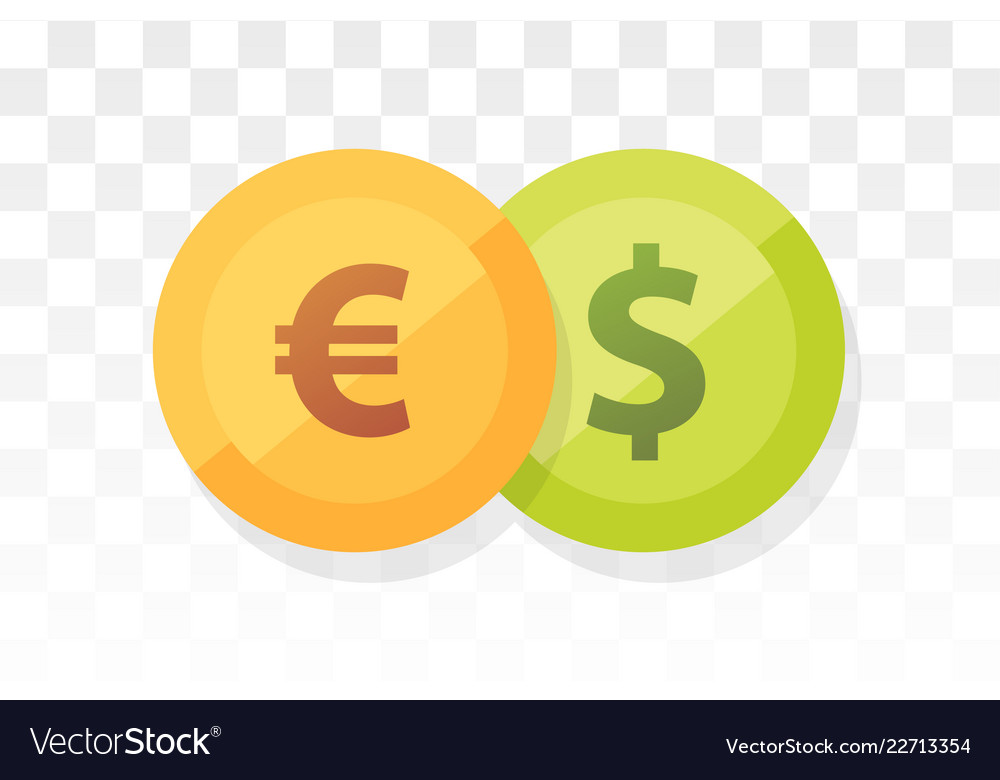 Euro Vs American Dollar Currency Pair On Vector Image