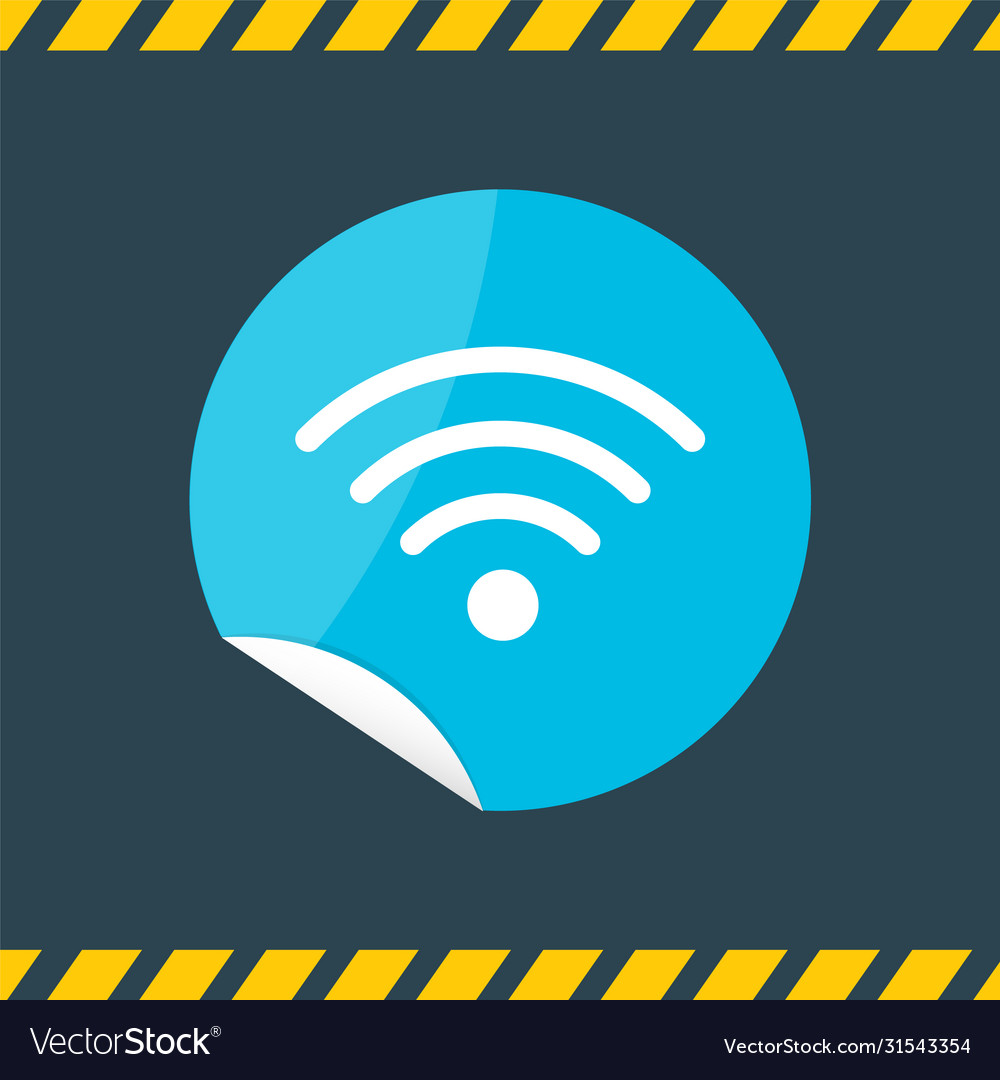 Free wi-fi blue round sticker graphic elements