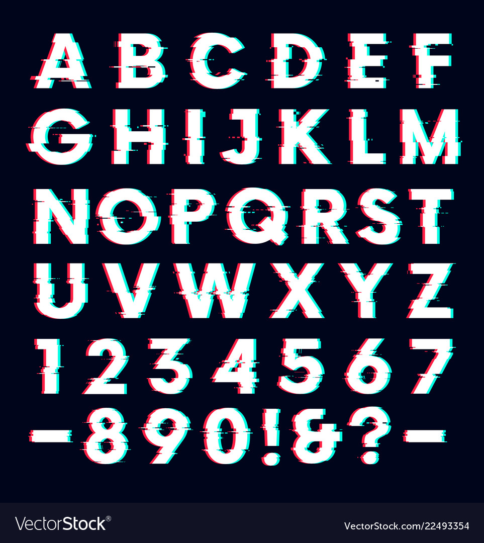 glitch-font-with-distortion-effect-letters-vector-image