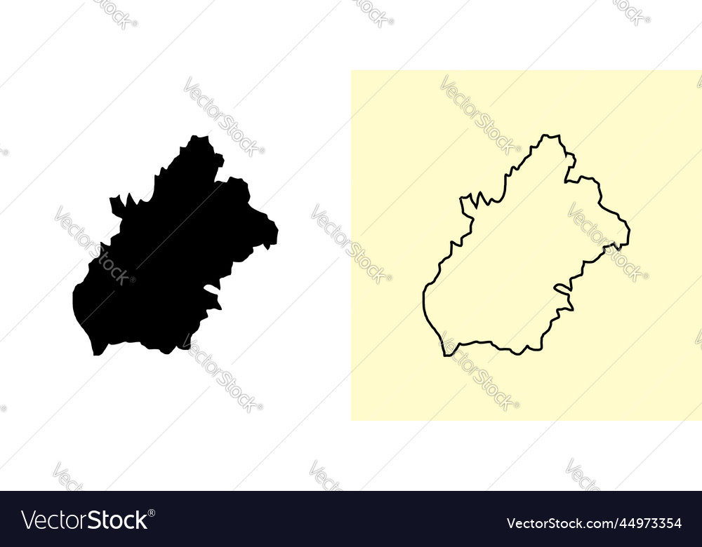 Longford Map Ireland Europe Filled And Outline Vector Image