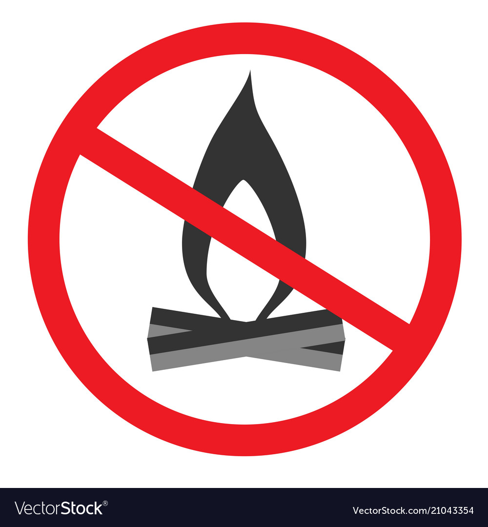 No Open Flame Sign Fire Access Royalty Free Vector Image