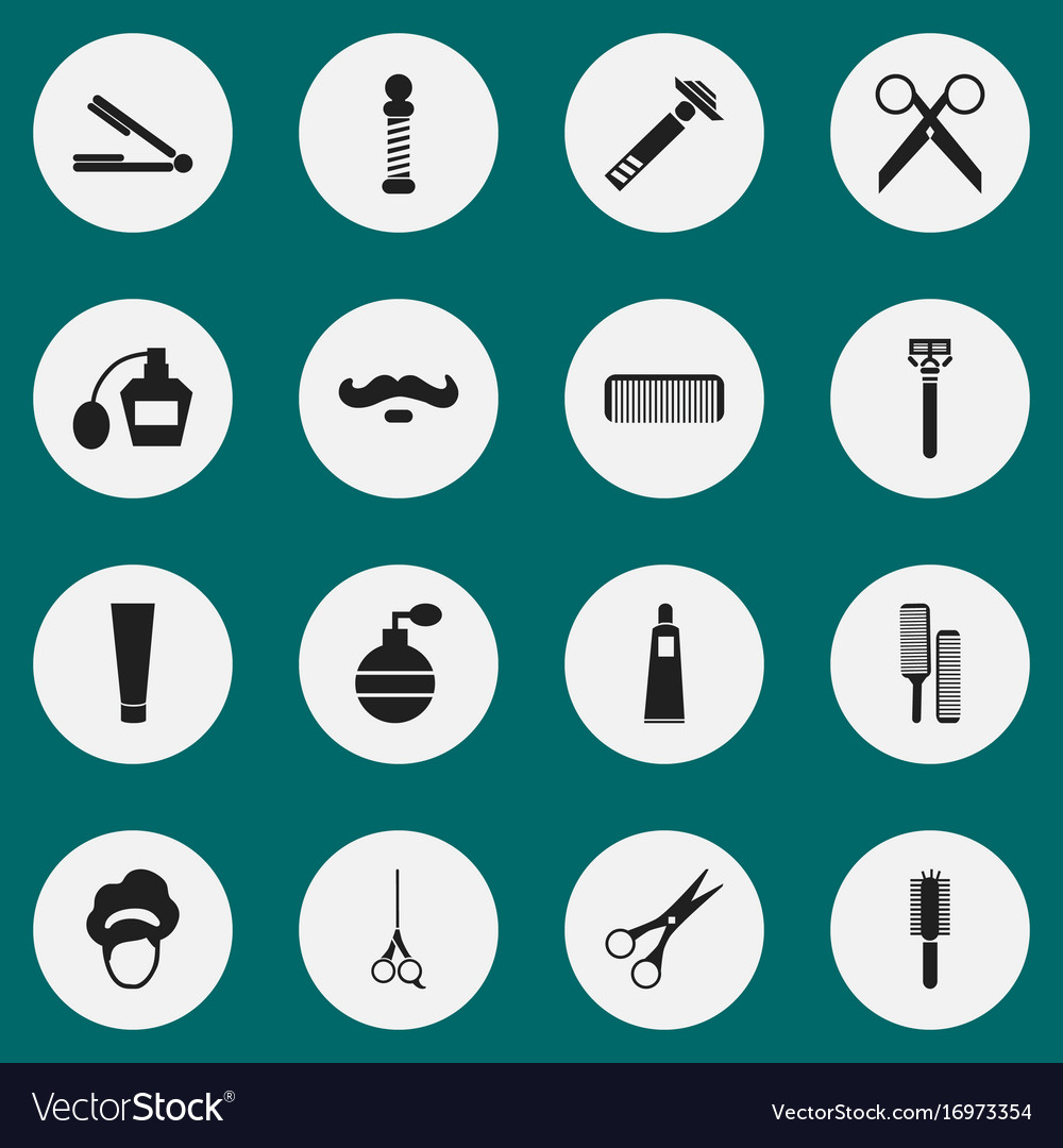 Set Of 16 Editable Hairdresser Icons Includes Vector Image 4742