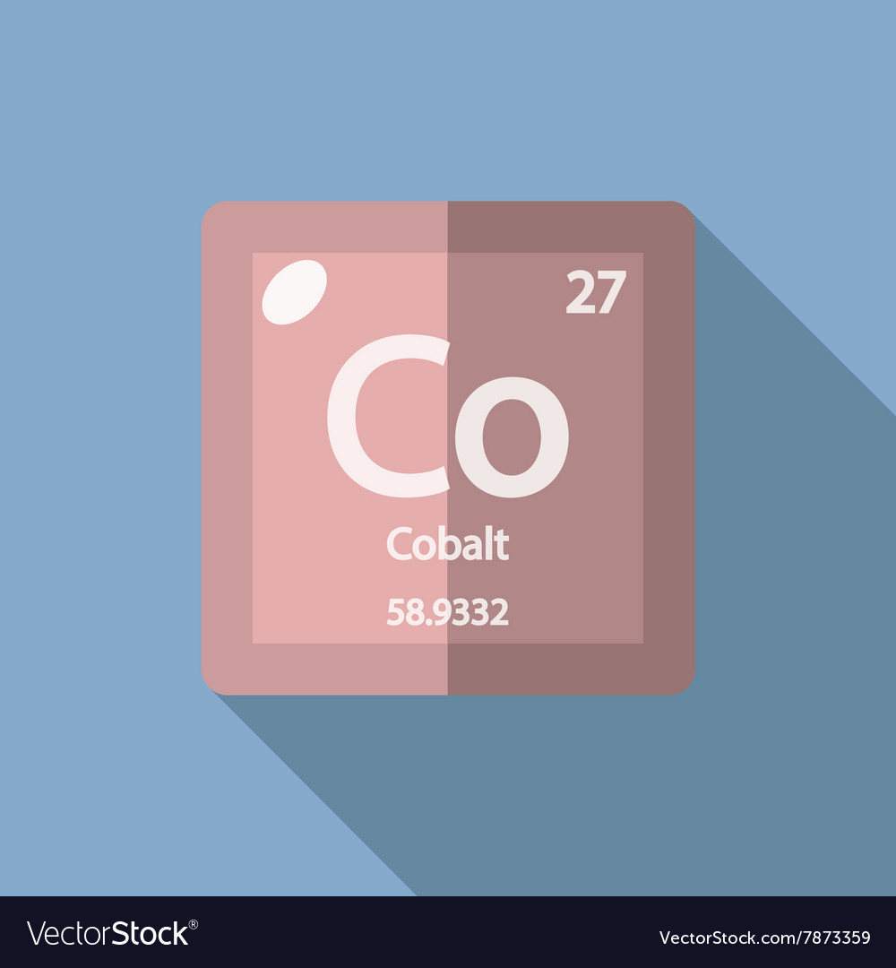 Chemical Element Cobalt Flat Royalty Free Vector Image