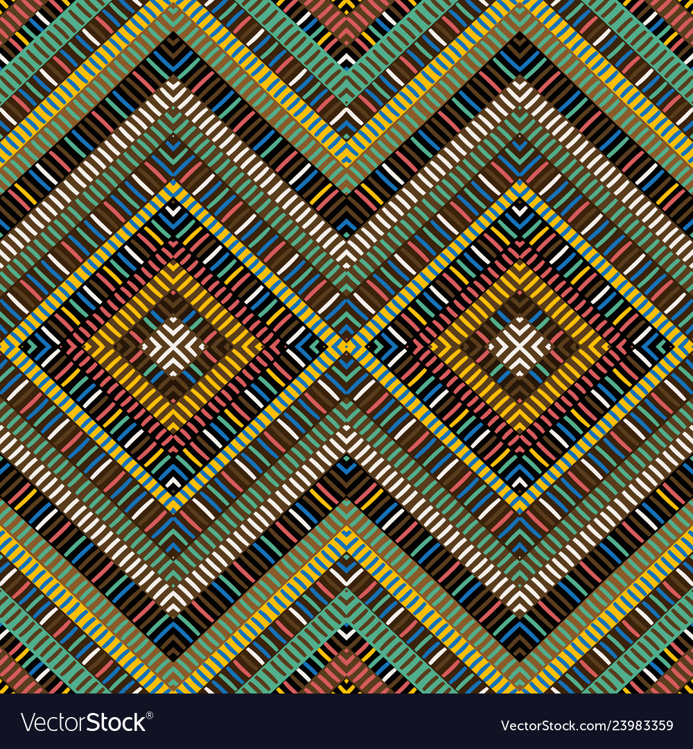 Colored african geometrical motifs background Vector Image