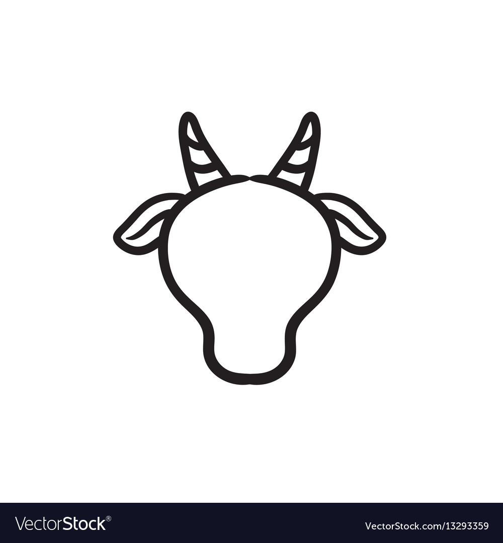 Cow head sketch icon