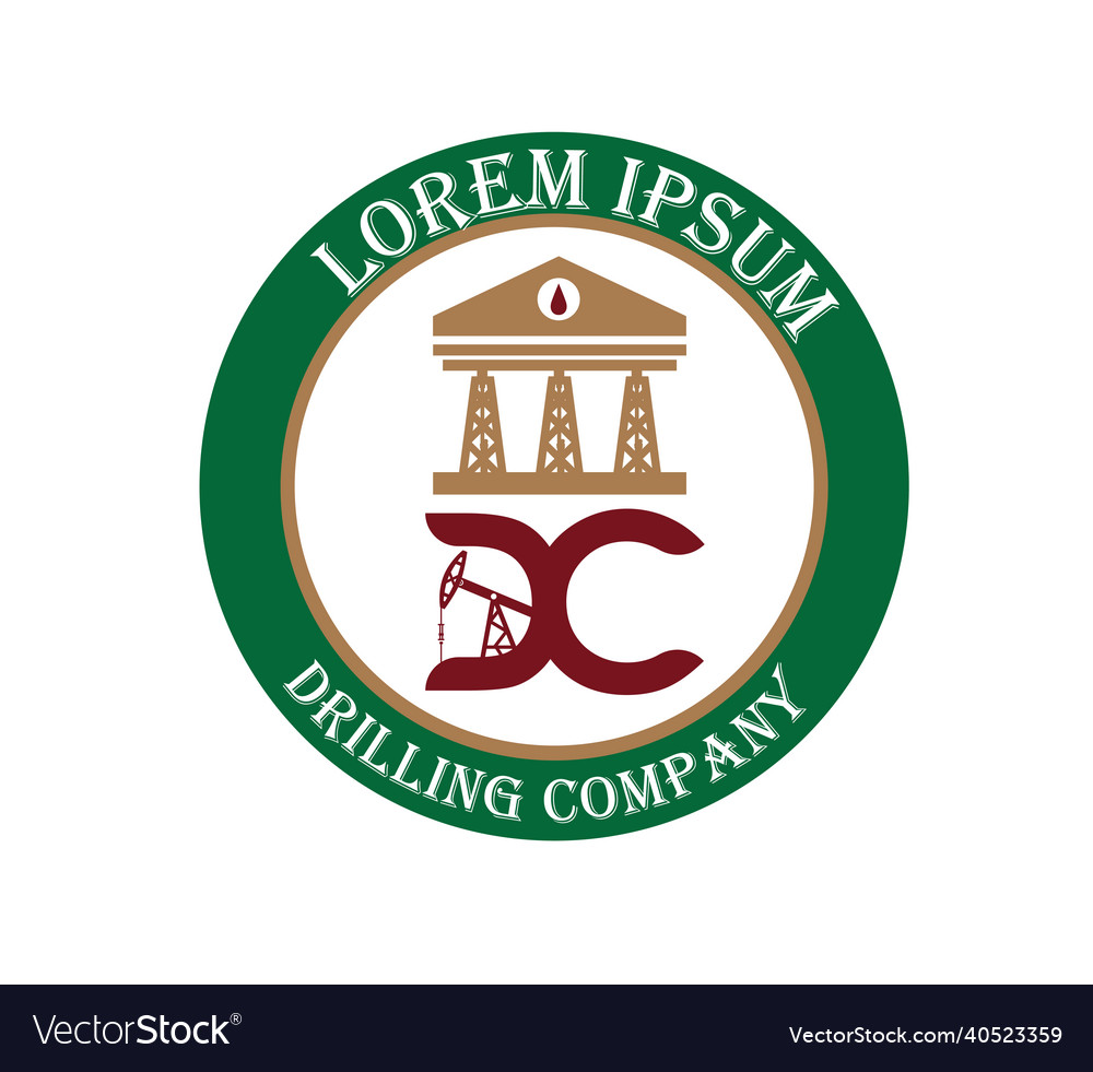 Drilling company design logo Royalty Free Vector Image