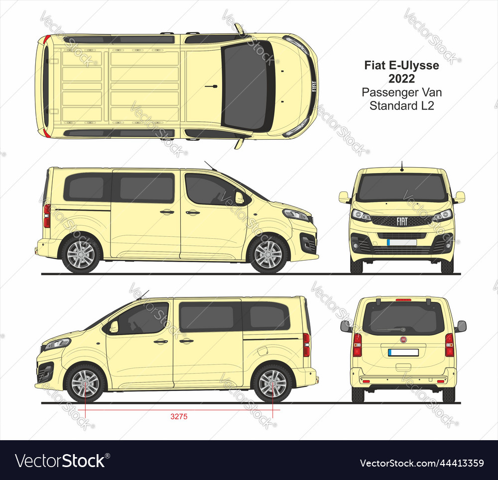 Fiat e-ulysse passenger van l2 2022 Royalty Free Vector