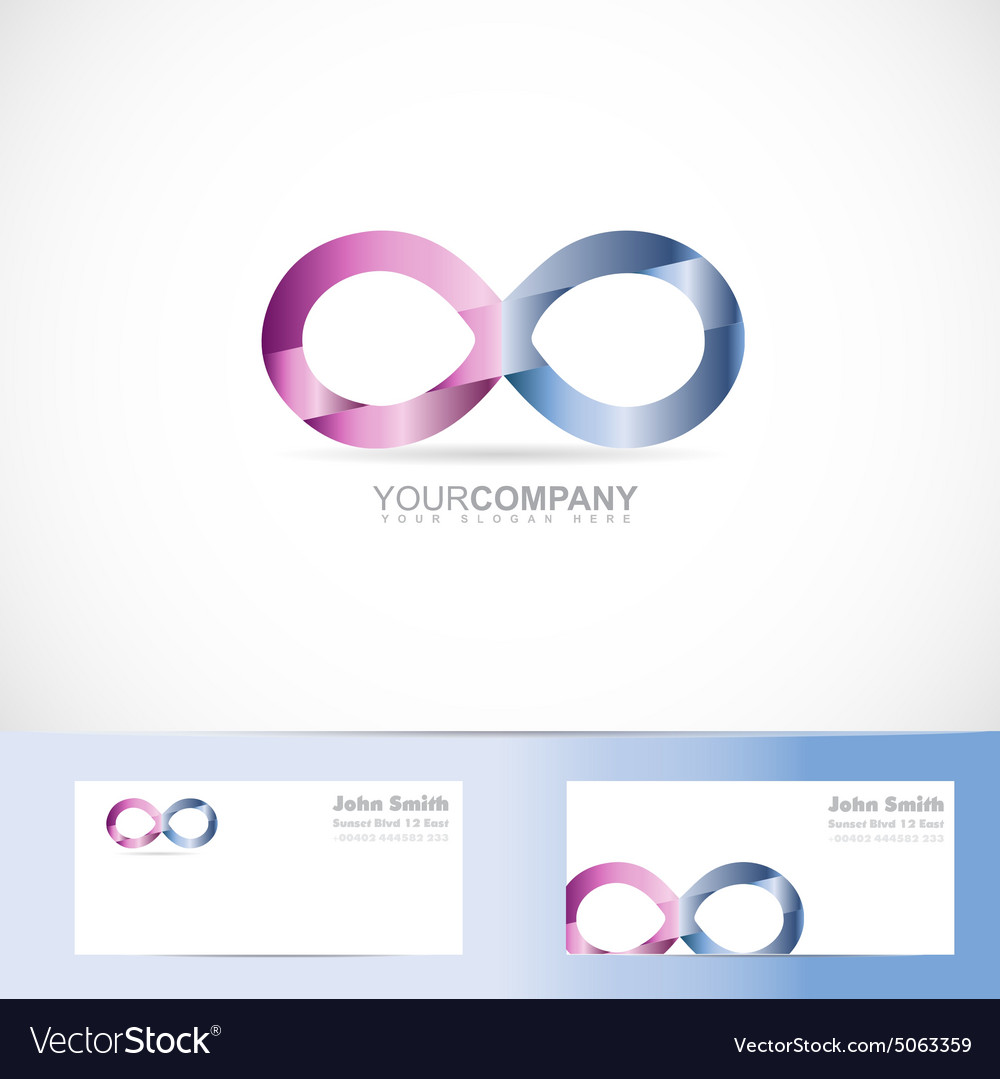 Infinite infinity 3d logo design concept Vector Image