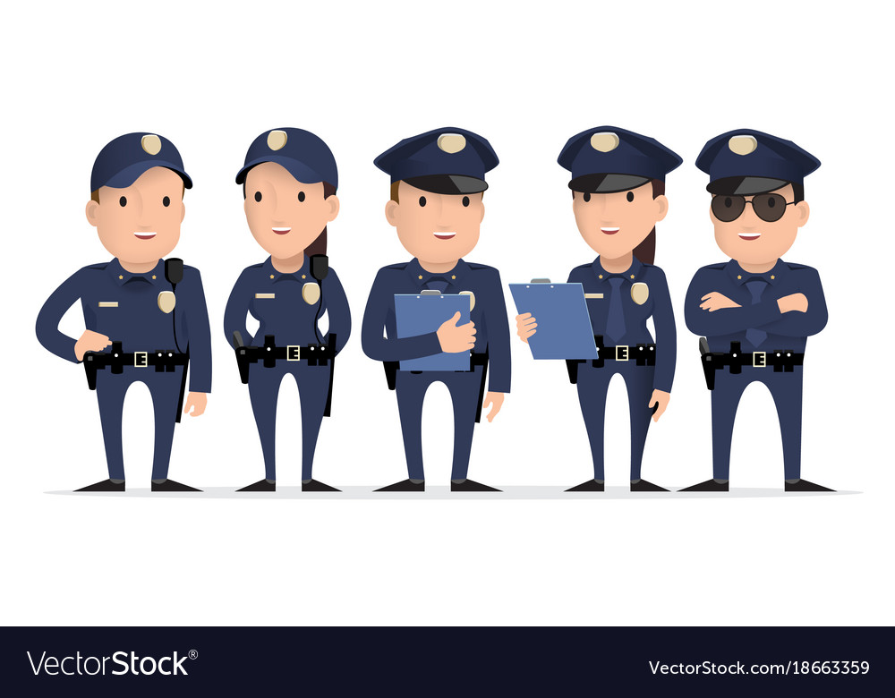 Police character Royalty Free Vector Image - VectorStock