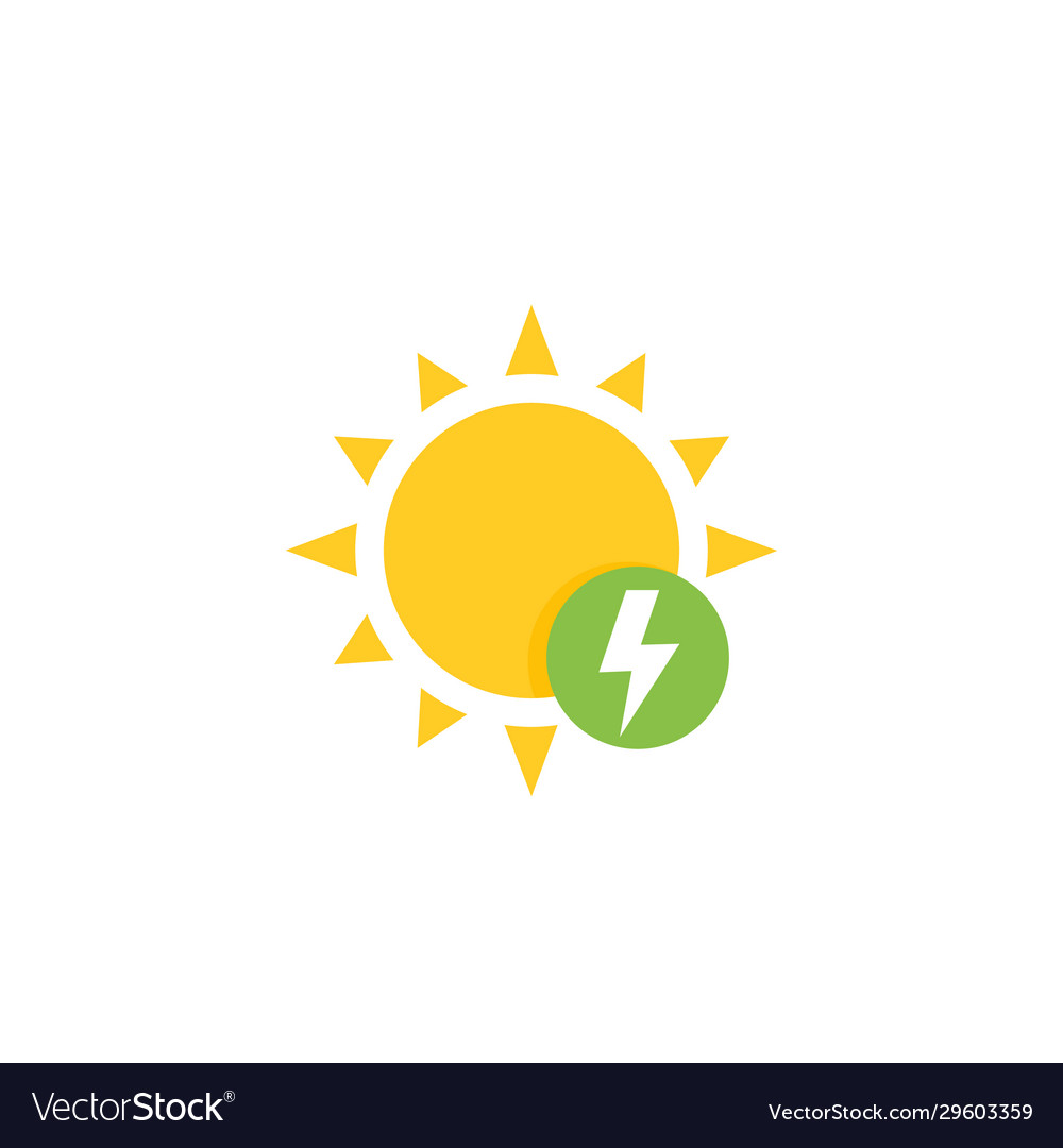 Solar energy icon in flat style