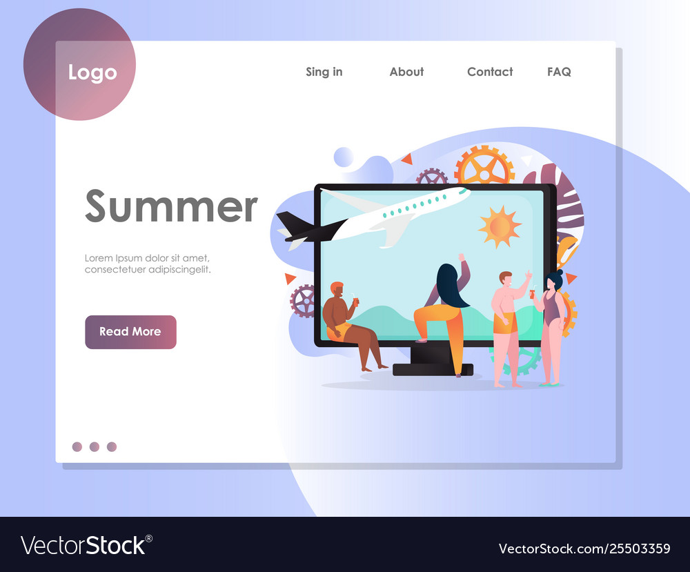 Summer website landing page design template