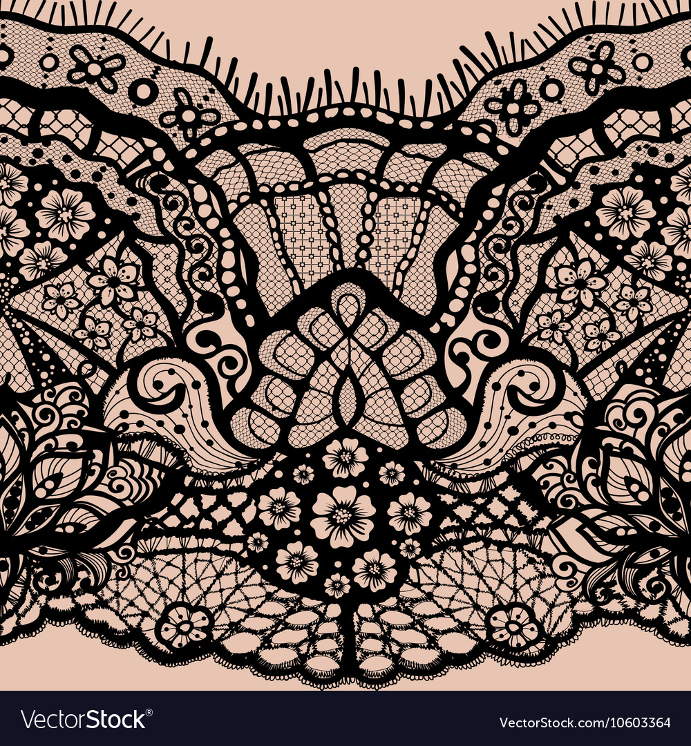 Abstract seamless pattern with lace leaves