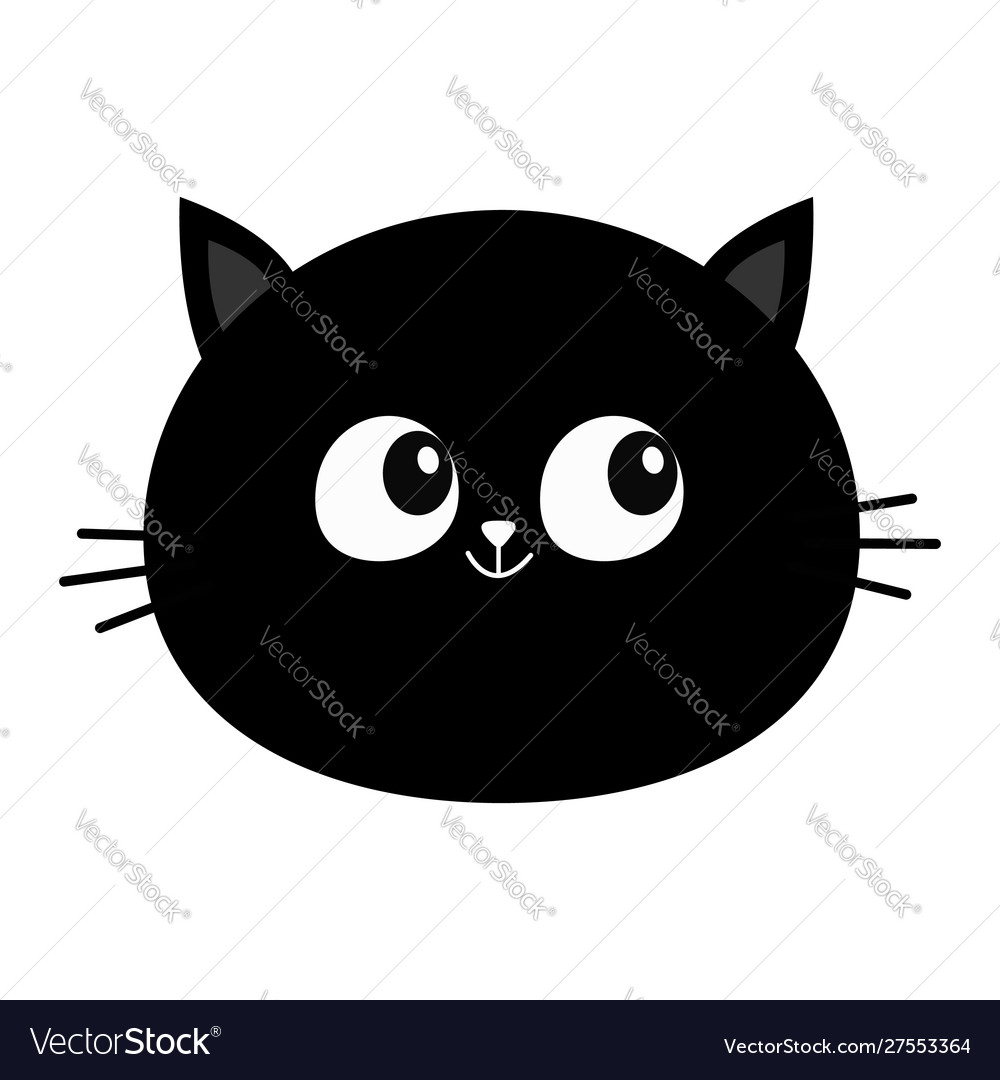 black cat head vector