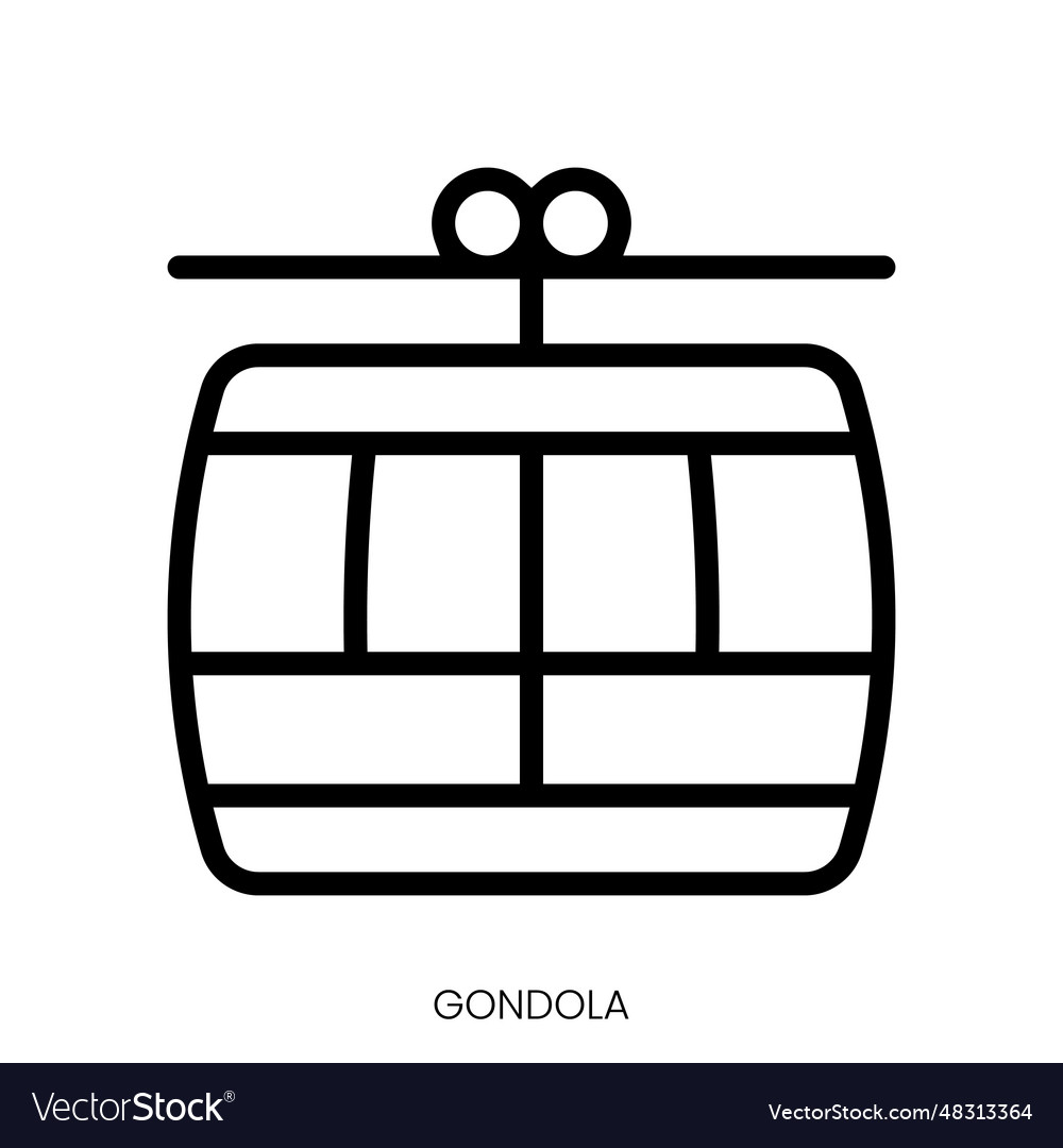 Gondola Ikone Linie Kunst Stil Design isoliert