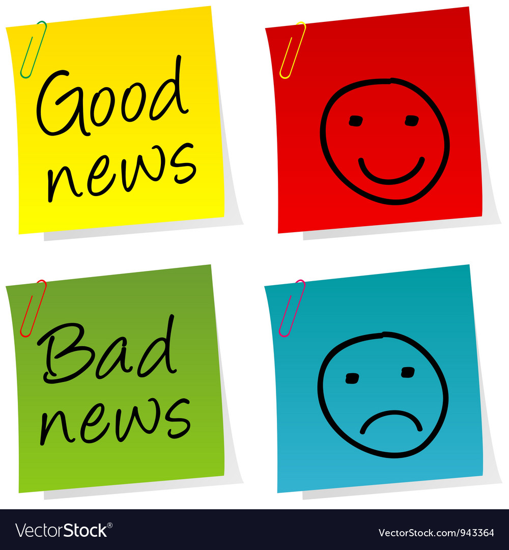 good-bad-news-notes-royalty-free-vector-image-vectorstock