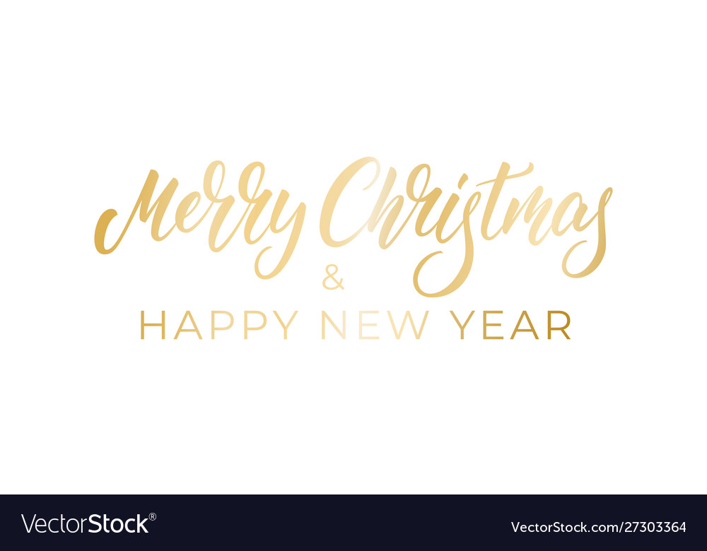 Merry christmas and happy new year calligraphy Vector Image