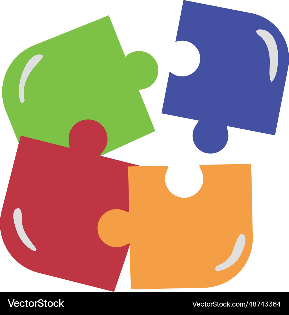 Puzzle pieces colorful Royalty Free Vector Image