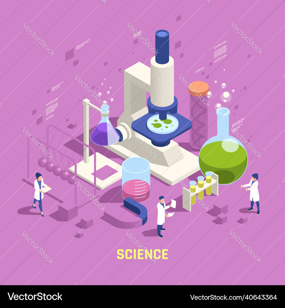 Stem education isometric composition Royalty Free Vector
