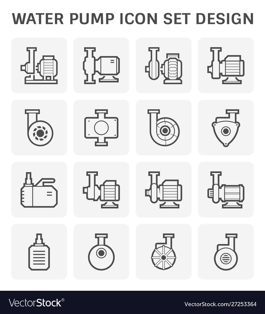 Water pump icon set Royalty Free Vector Image - VectorStock