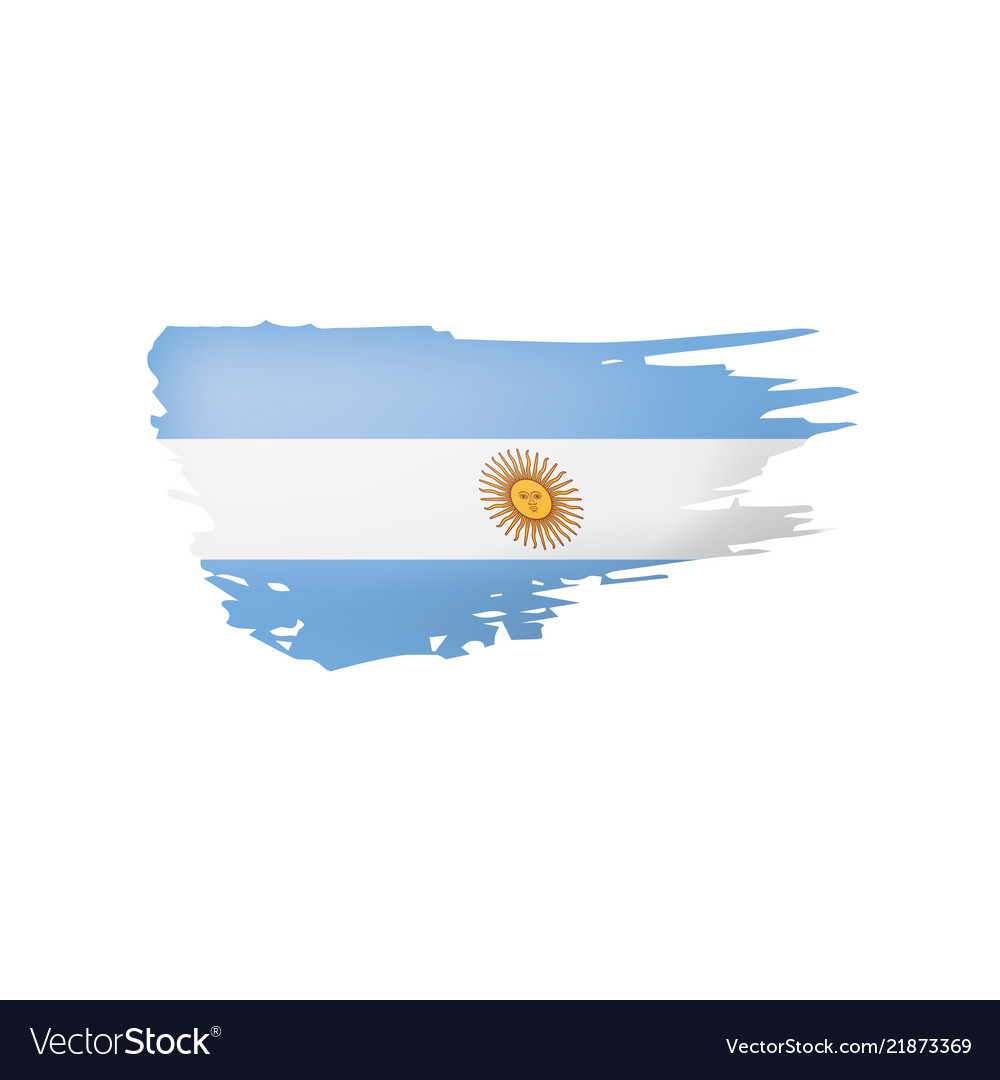 Argentina flag on a white